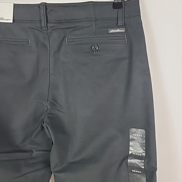 NEW Eddie BauerMen's 32 x 34 Flex Wrinkle-Resistant Sport Chinos Carbon Gray $85 - Picture 6 of 9
